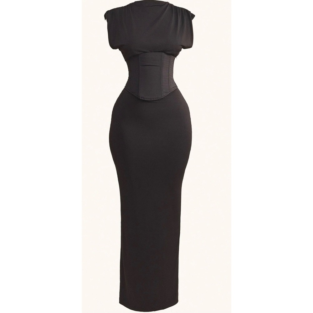 Mars The Label Black‎ Lace Up Maxi Dress Size 6
